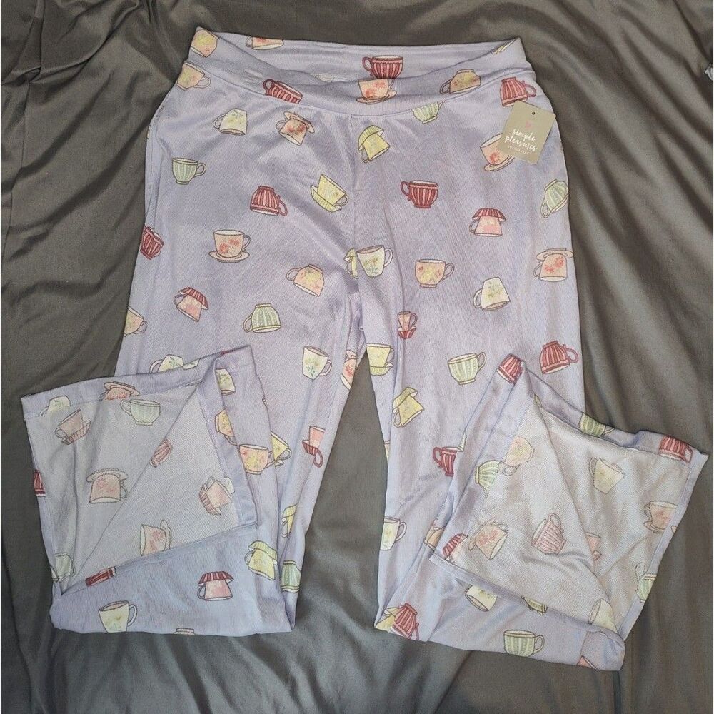 Women's Simple Pleasures Teacup Pajama Pants Lavender XL
